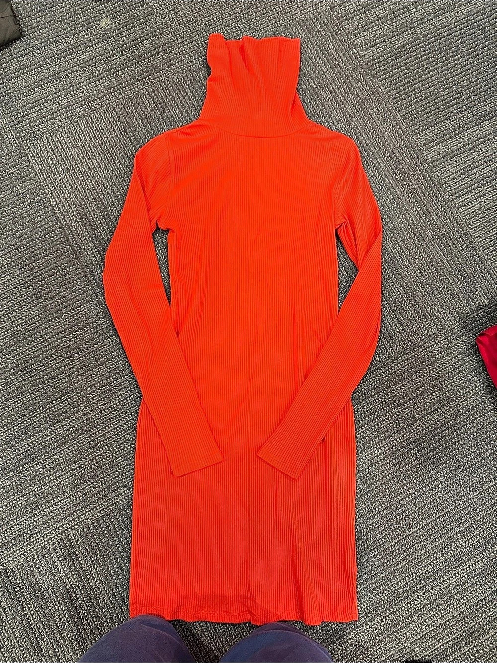 Wild fable  the Brand Ribbed Turtleneck Mini Dress in Orange Size XS Like New